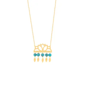 Turquoise Slimy Flower Necklace