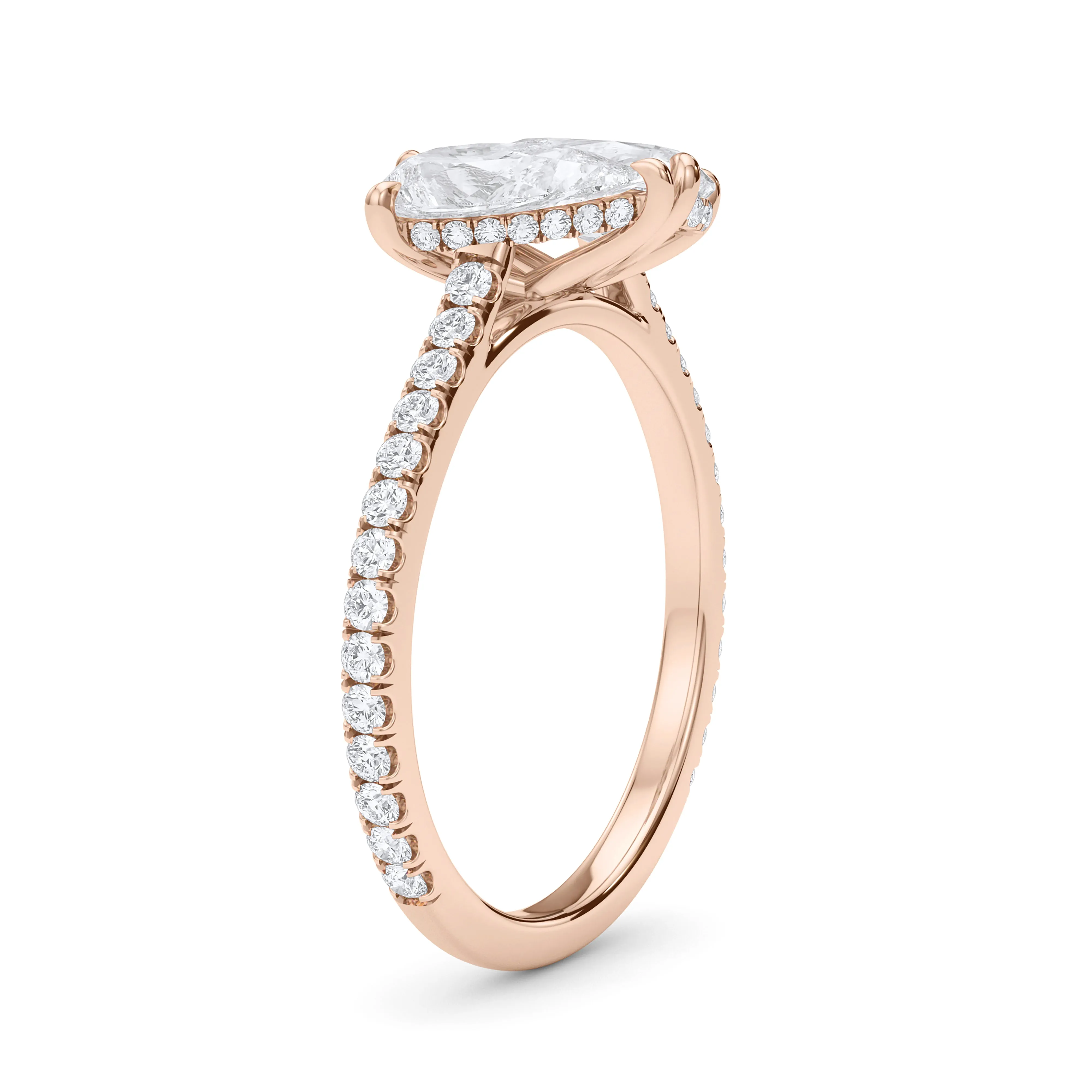 Twin Pear North-South Pave Diamond Ring