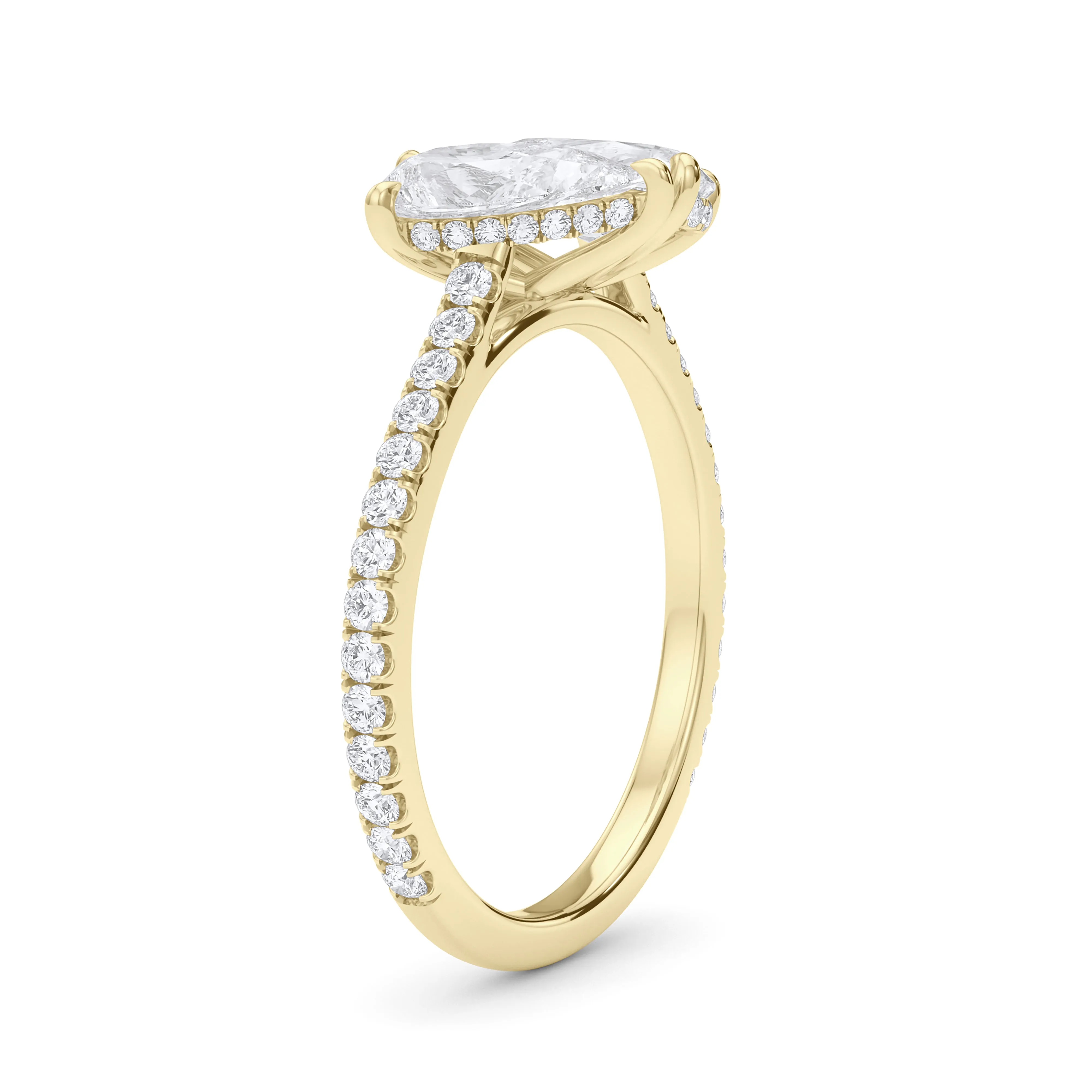 Twin Pear North-South Pave Diamond Ring