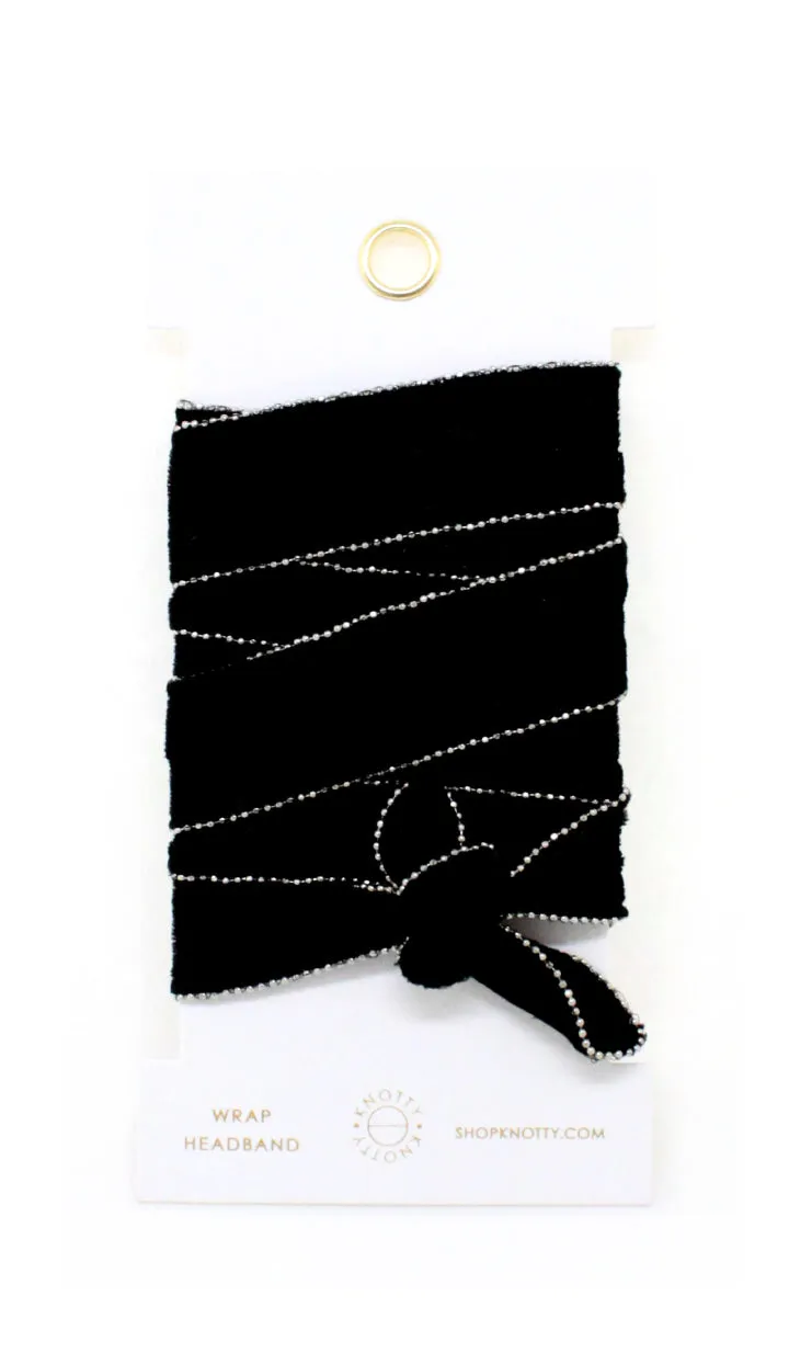 Velvet Convertible Wrap Headband | Black