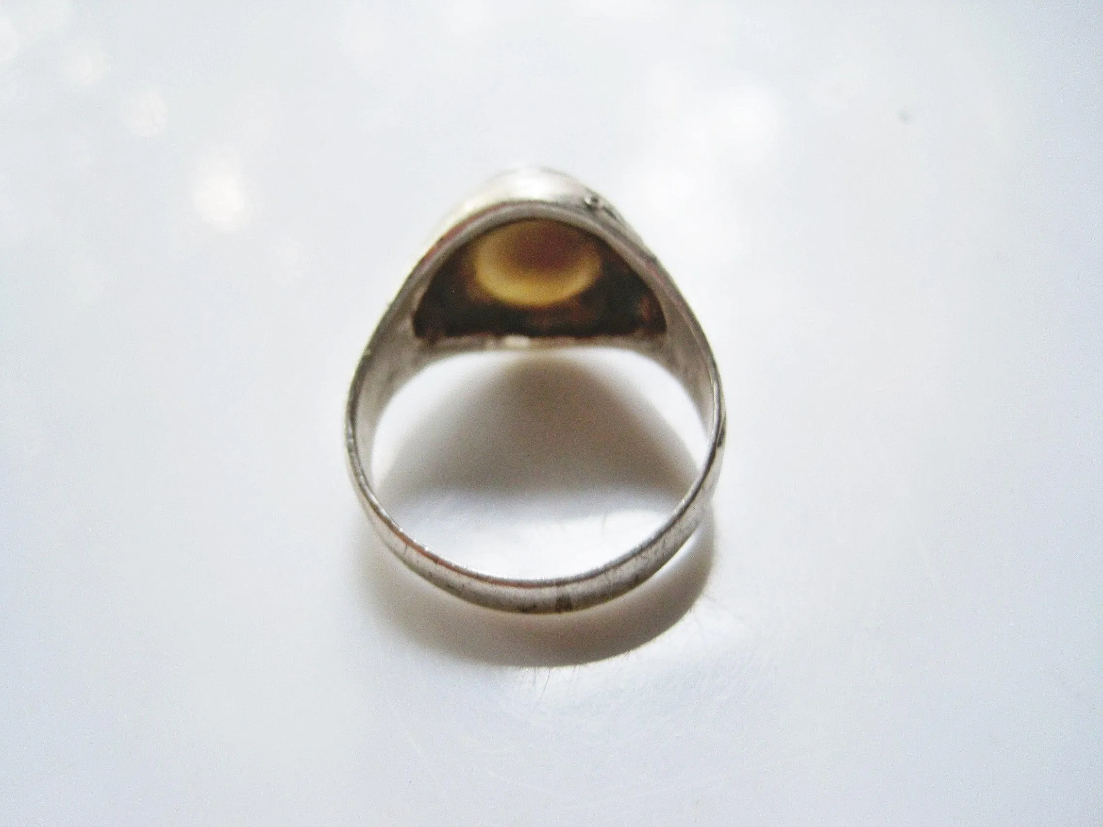 Vintage Eye Agate Yemeni Silver Ring