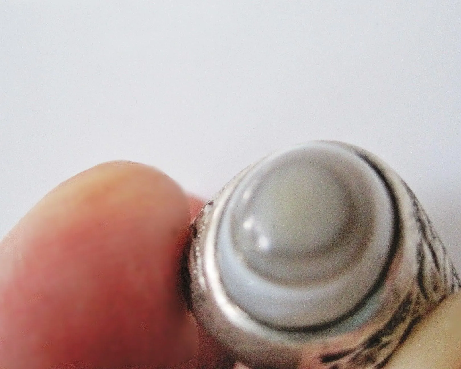 Vintage Eye Agate Yemeni Silver Ring