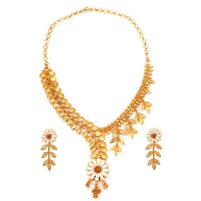 White Mina Patabahar Necklace Set