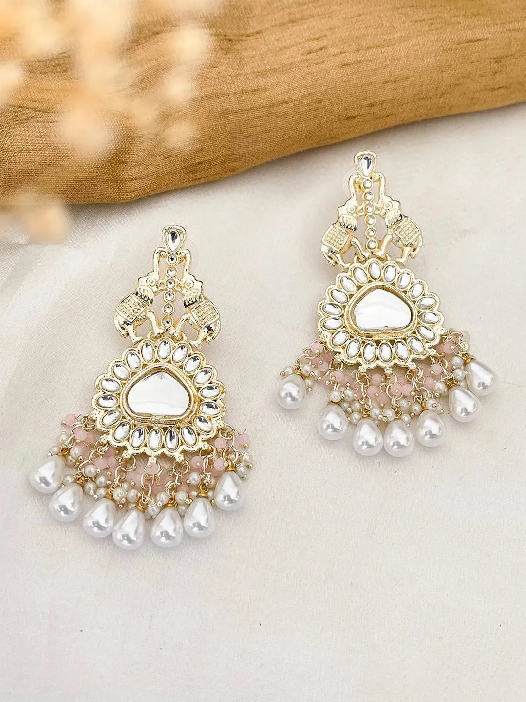 Wine Colored Chandbali Earrings