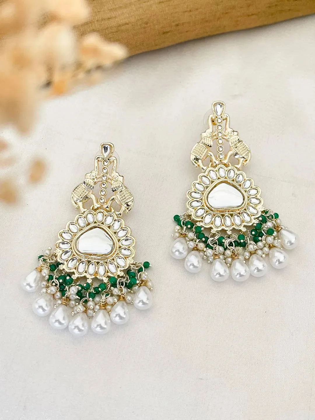 Wine Colored Chandbali Earrings
