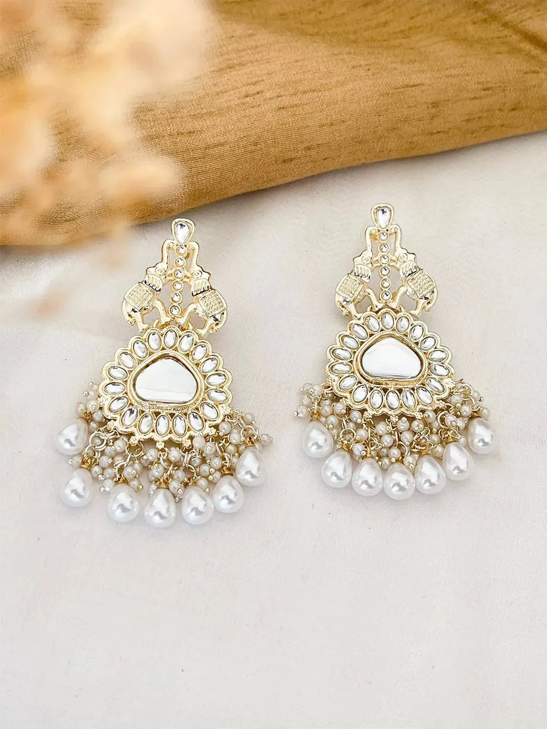 Wine Colored Chandbali Earrings