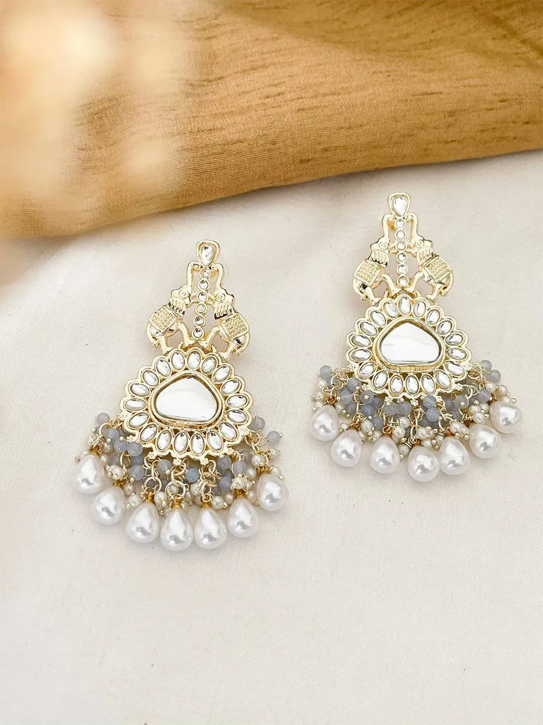 Wine Colored Chandbali Earrings