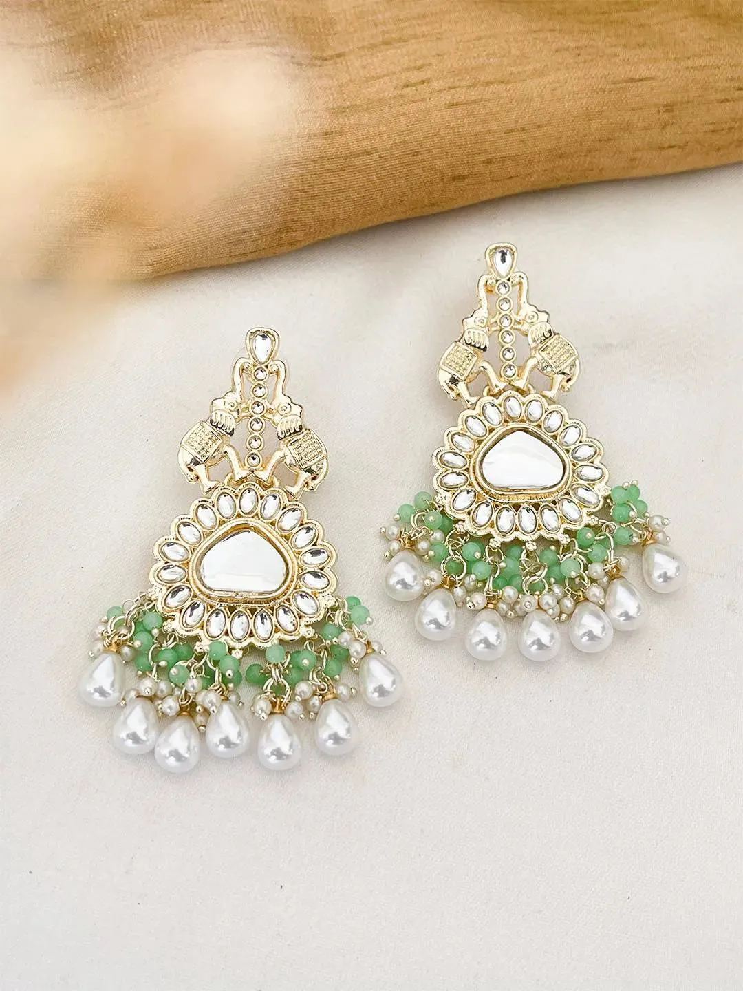 Wine Colored Chandbali Earrings